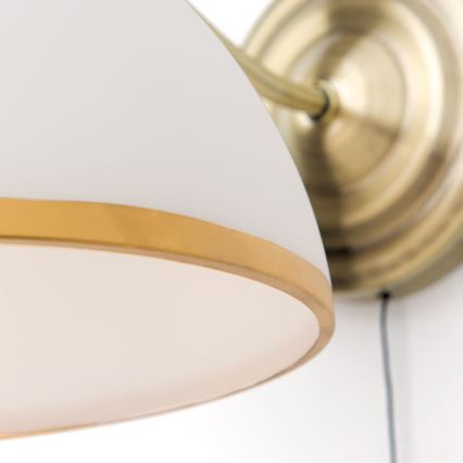 Vägglampa OLD LAMP 1xE27/40W/230V vit/mässing