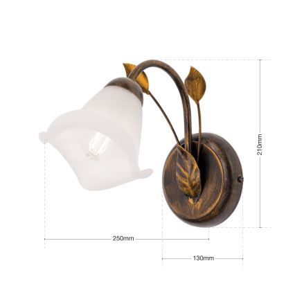 Vägglampa SISI 1xE14/40W/230V brons/patina