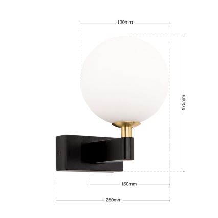 Vägglampa för badrum MARA 1xG9/20W/230V IP44 svart