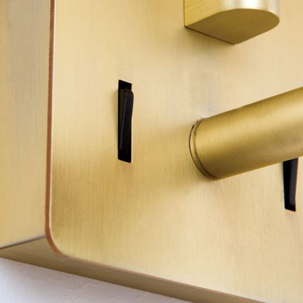 LED Vägglampa CARLTON 1xE27/40W/230V + LED/3W vit/guld