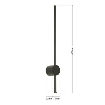 Badrumsspegel med LED-belysning FERDINAND LED/12W/230V IP54 svart