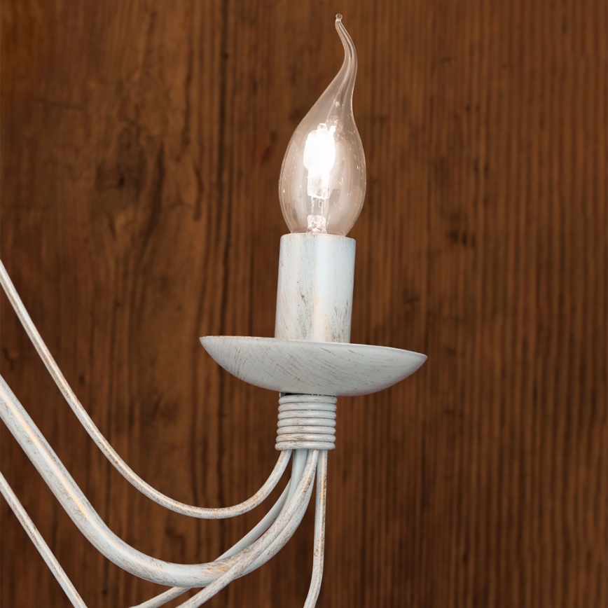 Vägglampa VELA 2xE14/40W/230V vit/guld/patina