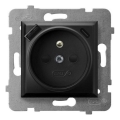 Ospel - Ramfritt infällt vägguttag 230 V + 1x USB-A + 1x USB-C ARIA svart