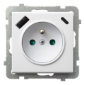 Ospel - Ramfritt vägguttag 230V + 1xUSB-A + 1xUSB-C SONATA vit