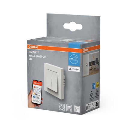 Osram - 2-knappars strömbrytare SMART+ MATTER 230V Wi-Fi