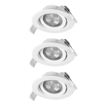 Osram - 3-pack dimbara LED-infällda spotlights SPOT LED/4,9W/230V 2700K Ø 8,7 cm vit