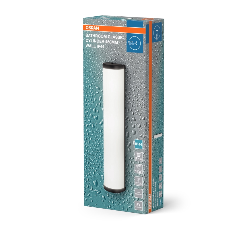 Osram - Badrumsvägglampa BATHROOM CLASSIC 3xE14/12W/230V IP44 svart