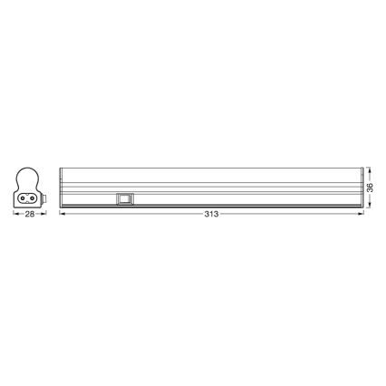 Osram - LED-underskåpsarmatur med rörelsesensor BATTEN LED/4W/230V 3000K 32 cm vit