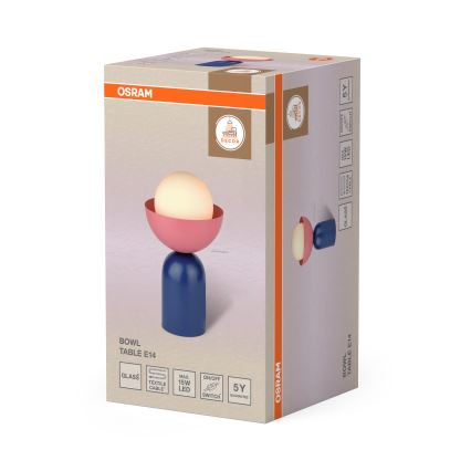 Osram - Bordslampa DECOR BOWL 1xE14/25W/230V blå/rosa