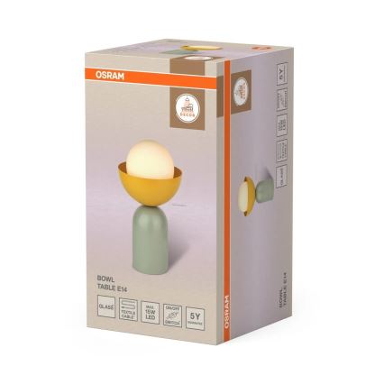 Osram - Bordslampa DECOR BOWL 1xE14/25W/230V grön/gul