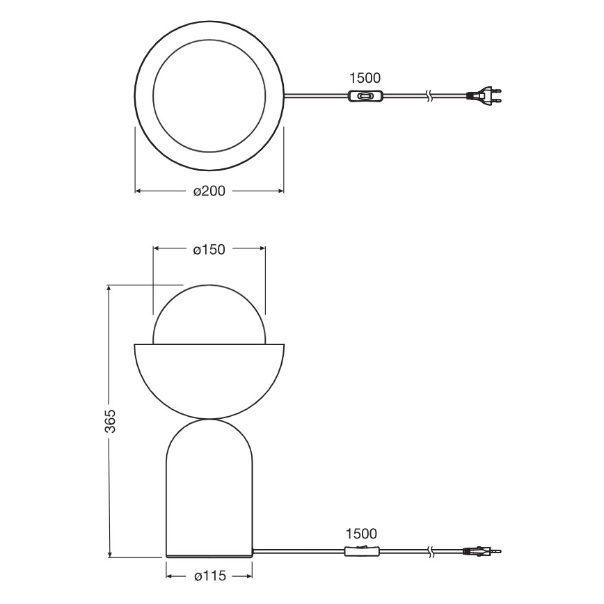 Osram - Bordslampa DECOR BOWL 1xE14/25W/230V svart