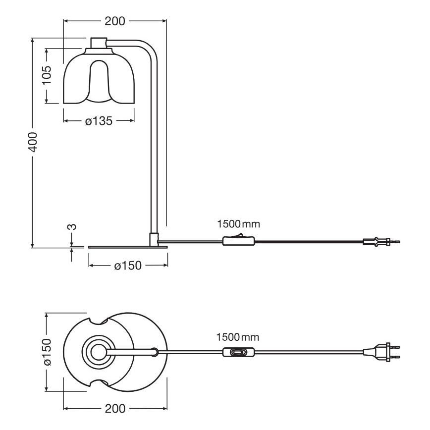 Osram - Bordslampa DECOR COROLLE 1xG9/20W/230V svart/guld