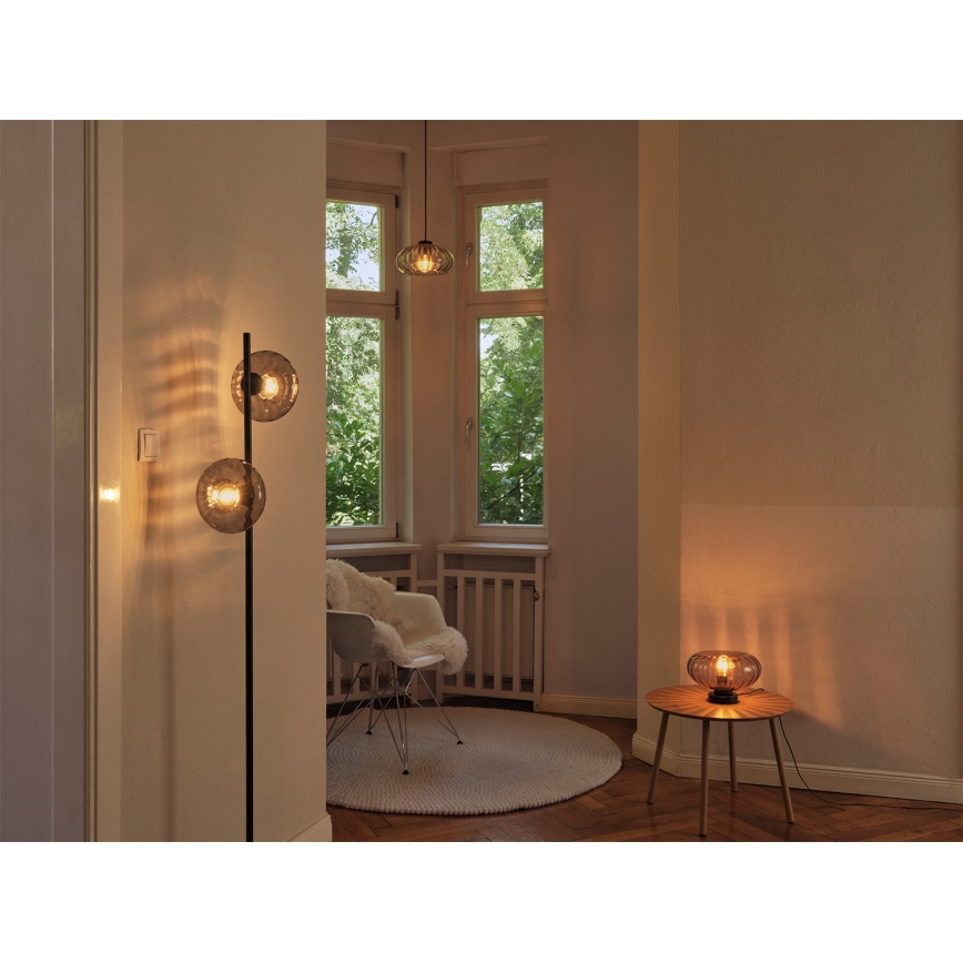 Osram - Bordslampa DECOR SMOKE 1xE27/12W/230V svart/rökgrå
