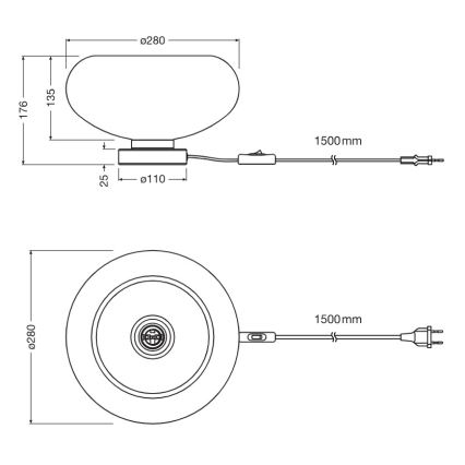 Osram - Bordslampa DECOR SMOKE 1xE27/12W/230V svart/rökgrå