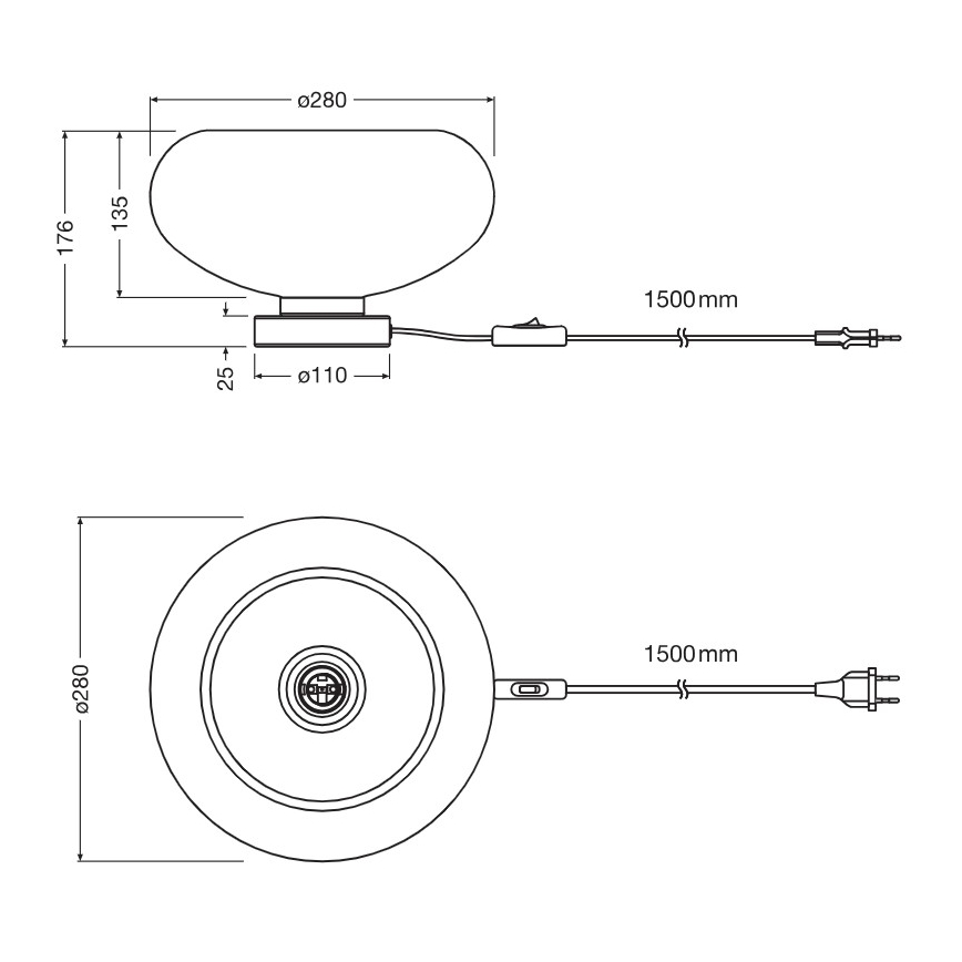Osram - Bordslampa DECOR SMOKE 1xE27/12W/230V svart/rökgrå