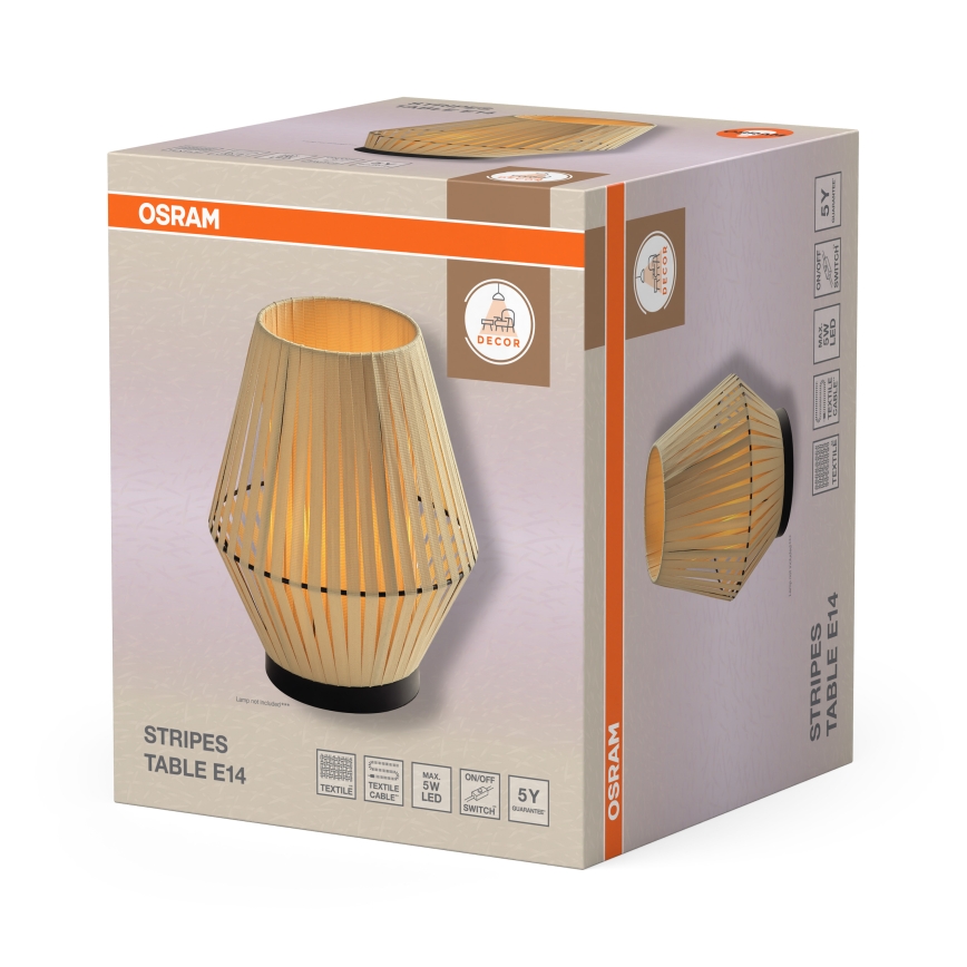 Osram - Bordslampa DECOR STRIPES 1xE14/5W/230V beige