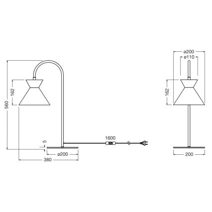 Osram - Bordslampa DECOR WAIST 1xE27/40W/230V svart