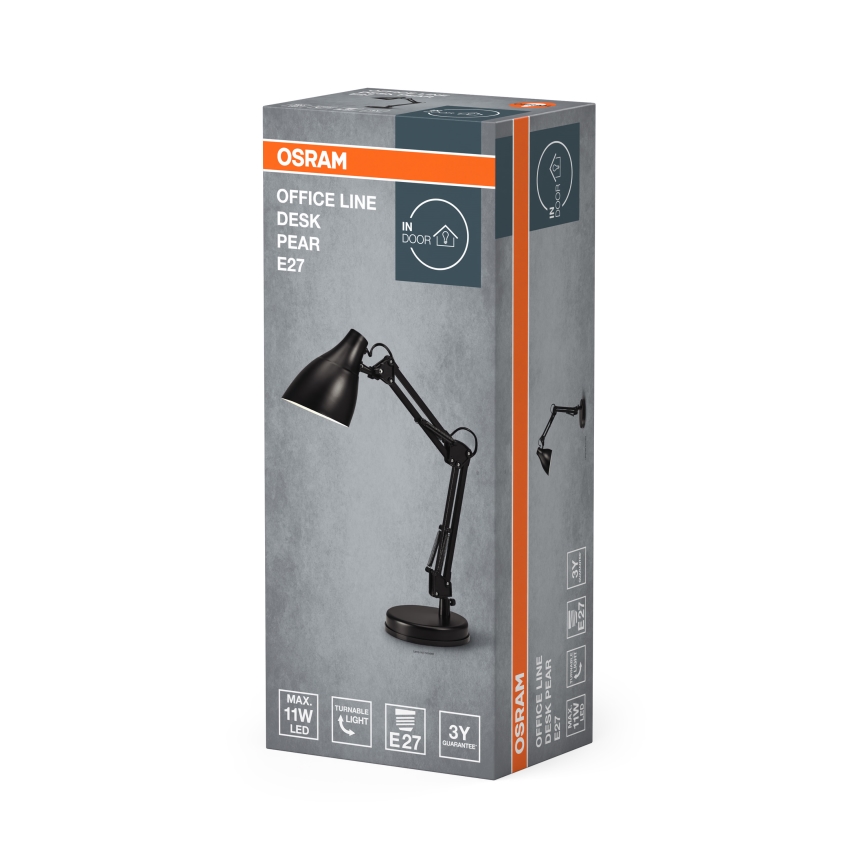 Osram - Bordslampa DESK LINE 1xE27/11W/230V svart