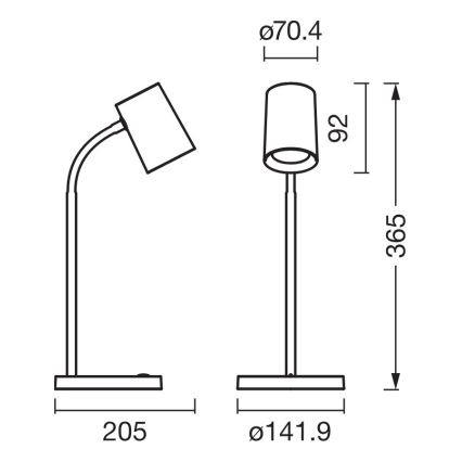 Osram - Bordslampa DESK LINE 1xGU10/9W/230V svart