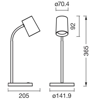 Osram - Bordslampa DESK LINE 1xGU10/9W/230V vit
