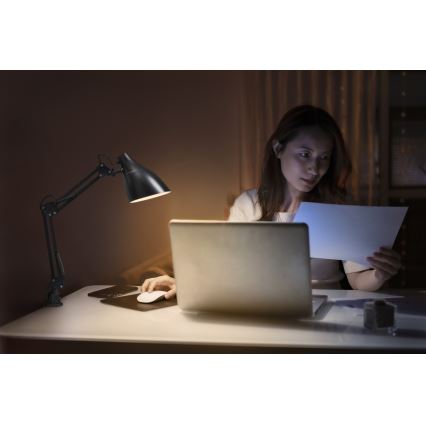 Osram - Bordslampa med klämma DESK LINE 1xE27/11W/230V svart