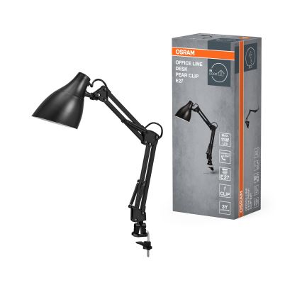 Osram - Bordslampa med klämma DESK LINE 1xE27/11W/230V svart