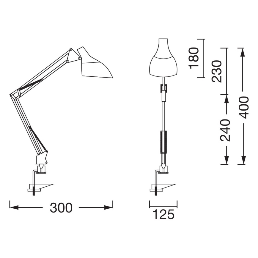 Osram - Bordslampa med klämma DESK LINE 1xE27/11W/230V svart
