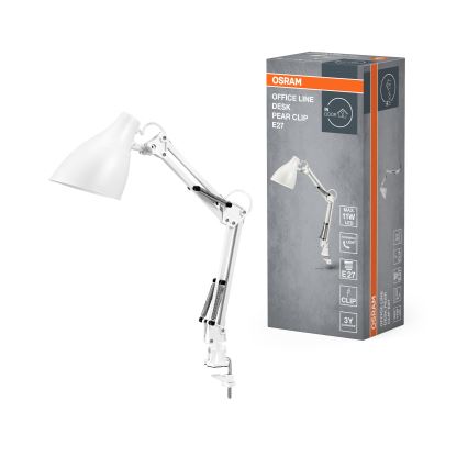 Osram - Bordslampa med klämma DESK LINE 1xE27/11W/230V vit