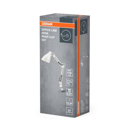 Osram - Bordslampa med klämma DESK LINE 1xE27/11W/230V vit
