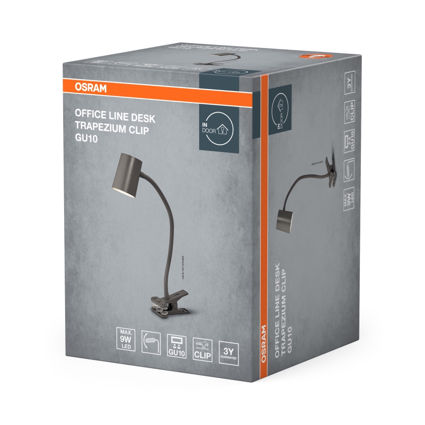 Osram - Bordslampa med klämma DESK LINE 1xGU10/9W/230V grå