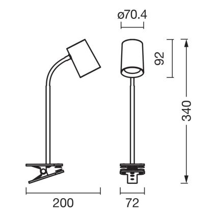 Osram - Bordslampa med klämma DESK LINE 1xGU10/9W/230V vit
