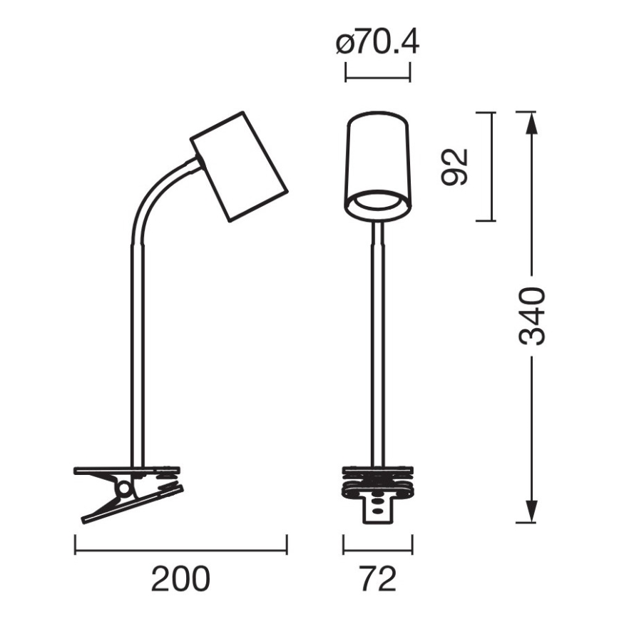 Osram - Bordslampa med klämma DESK LINE 1xGU10/9W/230V vit