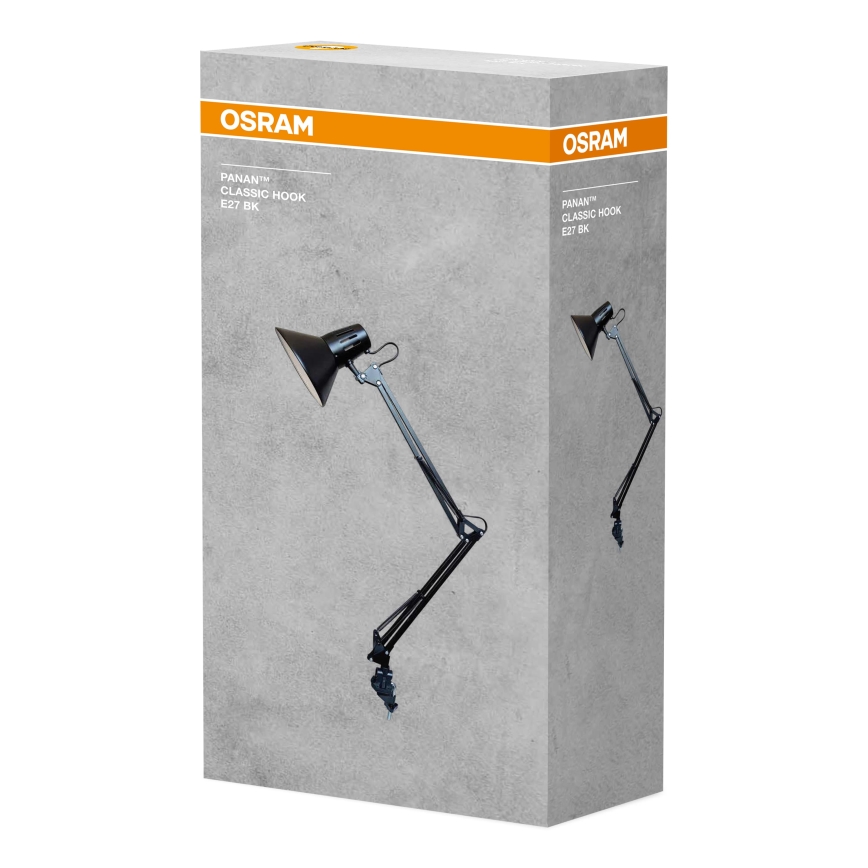 Osram - Bordslampa PANAN med klämma, 1xE27/11W/230V, svart