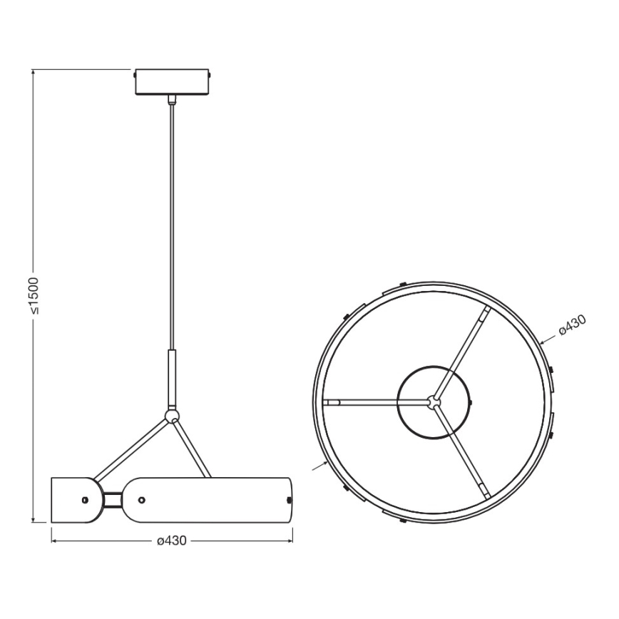 Osram - DECOR CURVE LED-takpendel med vajerupphängning, 33 W, 230 V, grå