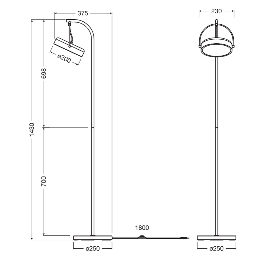Osram - DECOR PUCK LED-golvlampa 12W/230V CRI 90, svart
