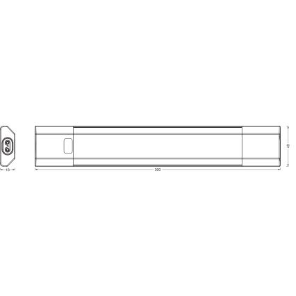 Osram - LED dimbar undermonterad armatur med rörelsesensor LINEAR EDGE LED/4W/230V 3000/4000/6500K 30 cm vit