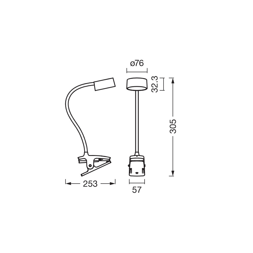 Osram - Dimbar LED-skrivbordslampa med klämma OFFICE LINE LED/4,8W/230V 3000/4000/6500K vit