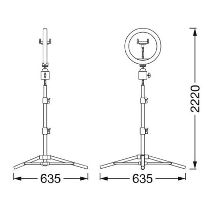 Osram - Dimbar LED-lampa med stativ och hållare för vloggning LED/6W/USB 210 mAh