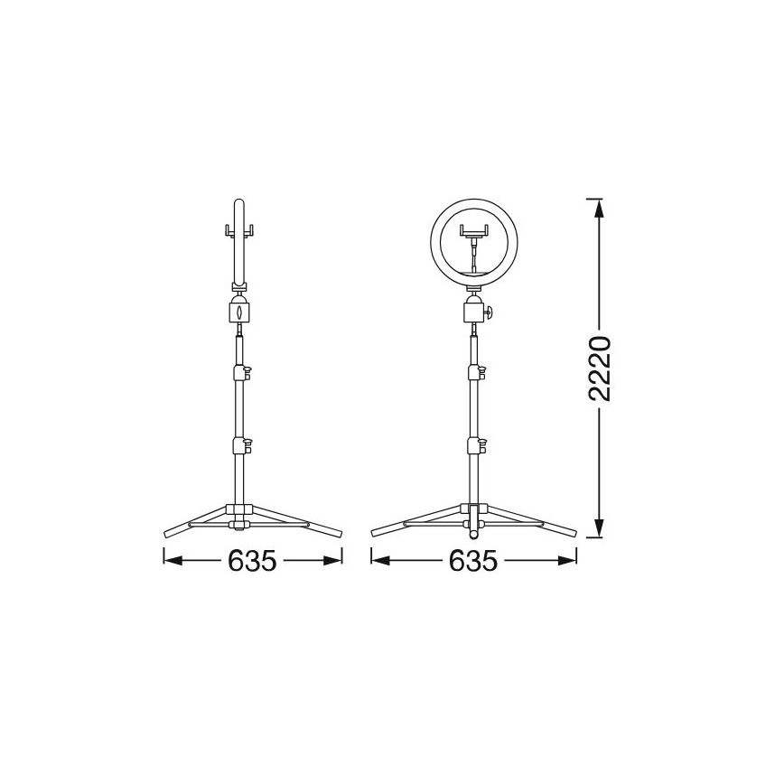 Osram - Dimbar LED-lampa med stativ och hållare för vloggning LED/6W/USB 210 mAh