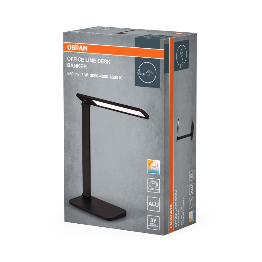 Osram - LED-dimmbar skrivbordslampa OFFICE LINE LED/7W/230V 3000/4000/6500K svart