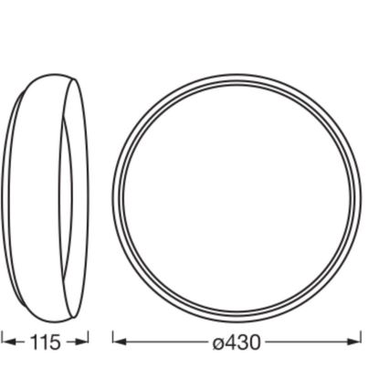 Osram - Dimbart LED-taklampa ORBIS LIVIA LED/24W/230V Ø 43 cm svart/vit
