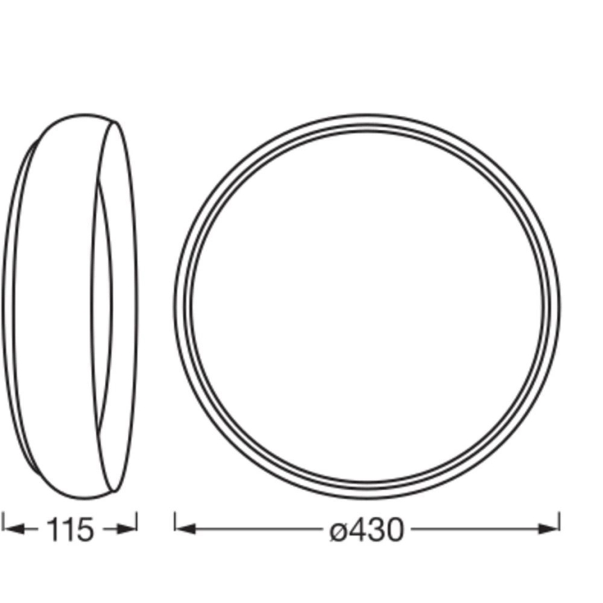 Osram - Dimbart LED-taklampa ORBIS LIVIA LED/24W/230V Ø 43 cm svart/vit