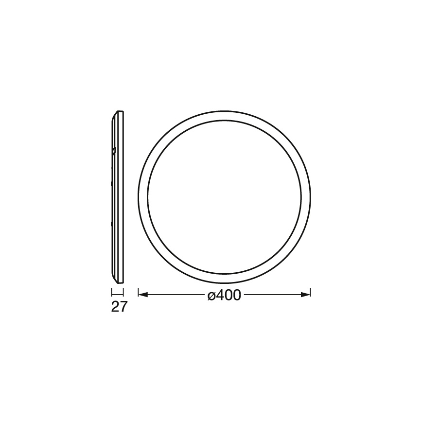 Osram - Dimbart LED-takarmatur ORBIS ULTRA SLIM LED/22W/230V 3000K Ø 40 cm svart