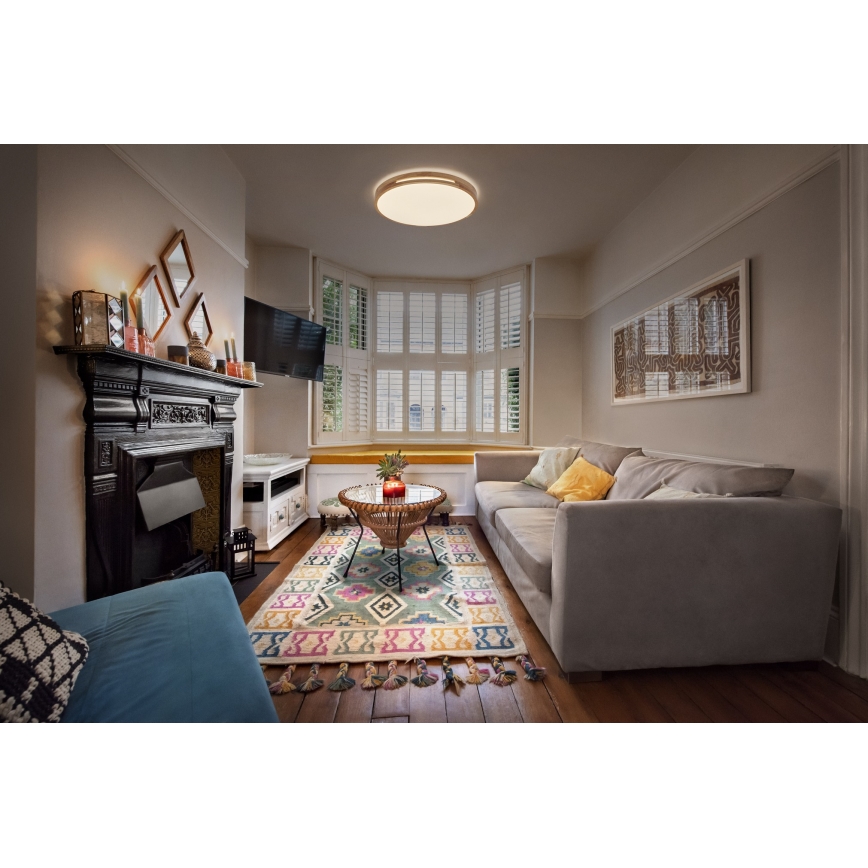 Osram - LED dimbar taklampa ORBIS WOODBURRY LED/24W/230V Ø 39 cm beige