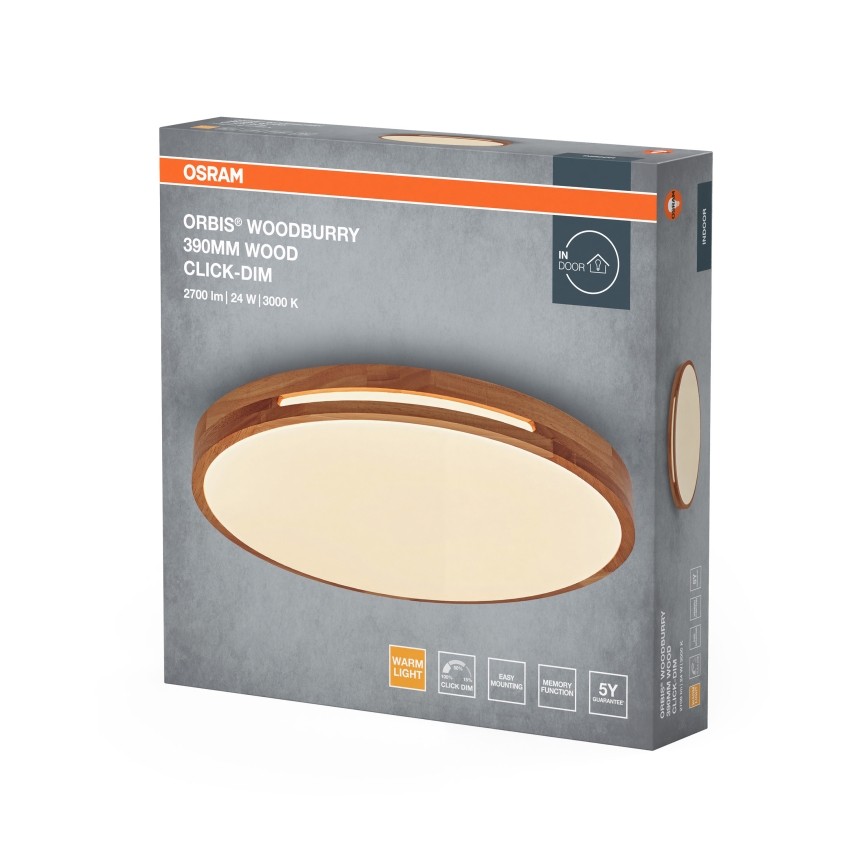 Osram - LED dimbar taklampa ORBIS WOODBURRY LED/24W/230V Ø 39 cm beige