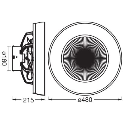 Osram - dimbar LED-takfläkt 49W/230V 2700-6500K vit/guld + fjärrkontroll