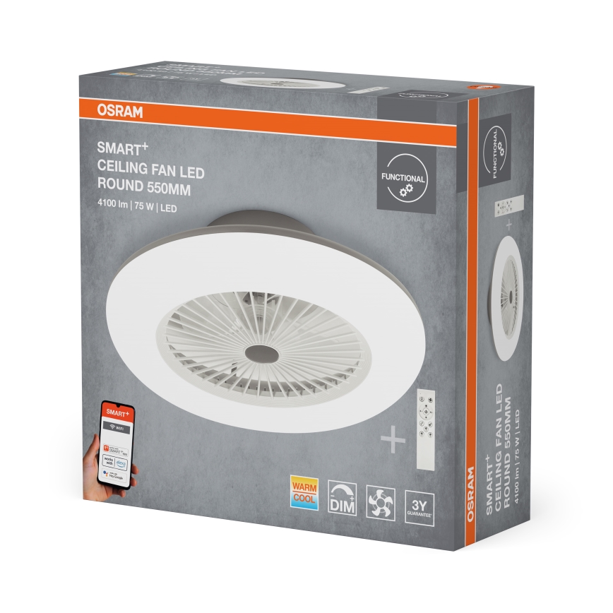 Osram - Dimbart LED-takarmatur med fläkt SMART+ LED/75W/230V 3000-6500K Wi-Fi + fjärrkontroll