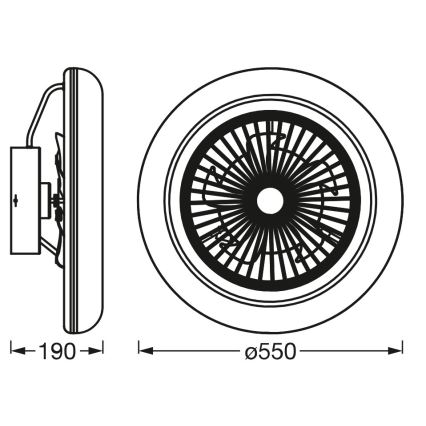 Osram - Dimbart LED-takarmatur med fläkt SMART+ LED/75W/230V 3000-6500K Wi-Fi + fjärrkontroll