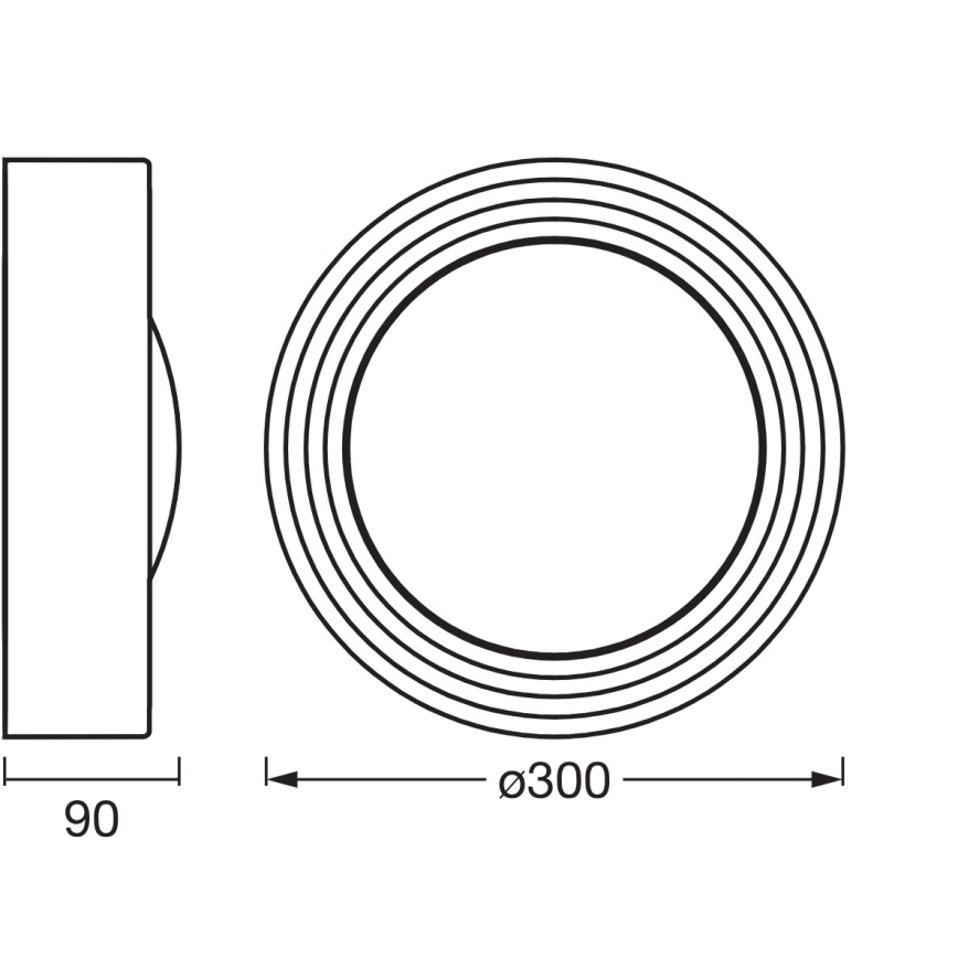 Osram - Dimmbar LED-takarmatur ORBIS CONCRETE LED/13W/230V Ø 30 cm grå/betong