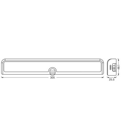 Osram - LED dimbar underskåpsarmatur med rörelse- och skymningssensor LINEAR LED/3,8W/5V/3xAA 3000K 30 cm vit